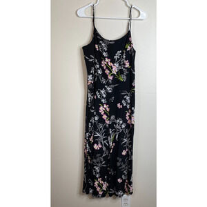 1.State Womens Romper Jumpsuit Size Medium Black Floral Size Zip Spaghetti Strap